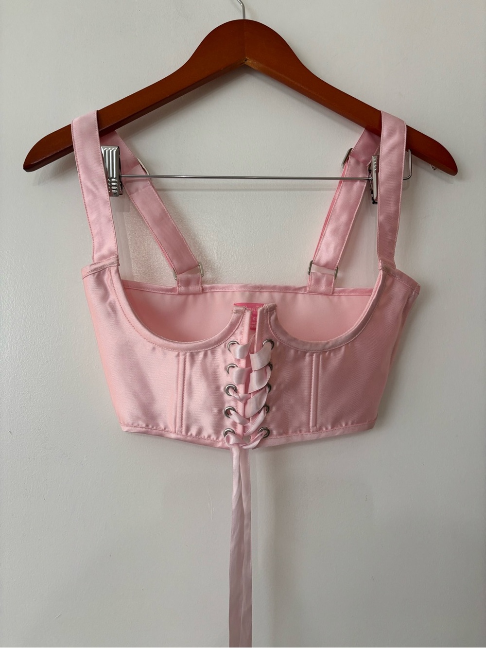 Sugar Thrillz Women Pink Corset Cropped Top Bra Size XS